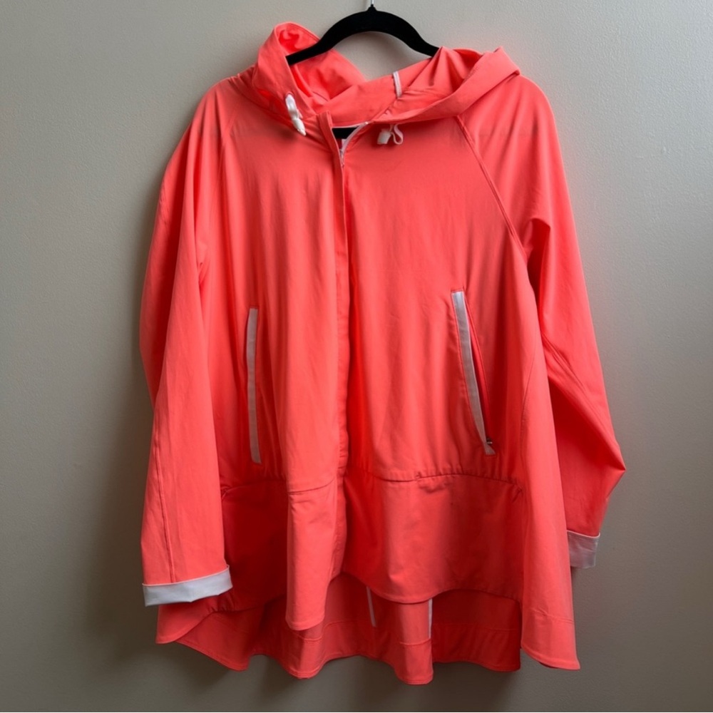 LULULEMON SUN SHOWERS JACKET GRAPEFRUIT water resistant rain jacket Size 10